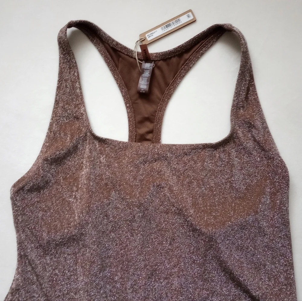 SKIMS▪️Glitter Metallic Swim Coverup Dress in Jasper